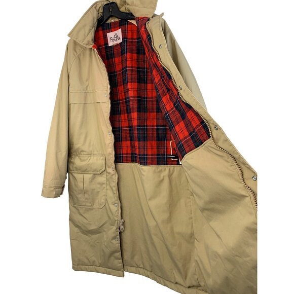 Mens Unisex VTG Porsha by Winer Full Length Winter Coat Utility Khaki Sz M 7026 - Picture 14 of 16